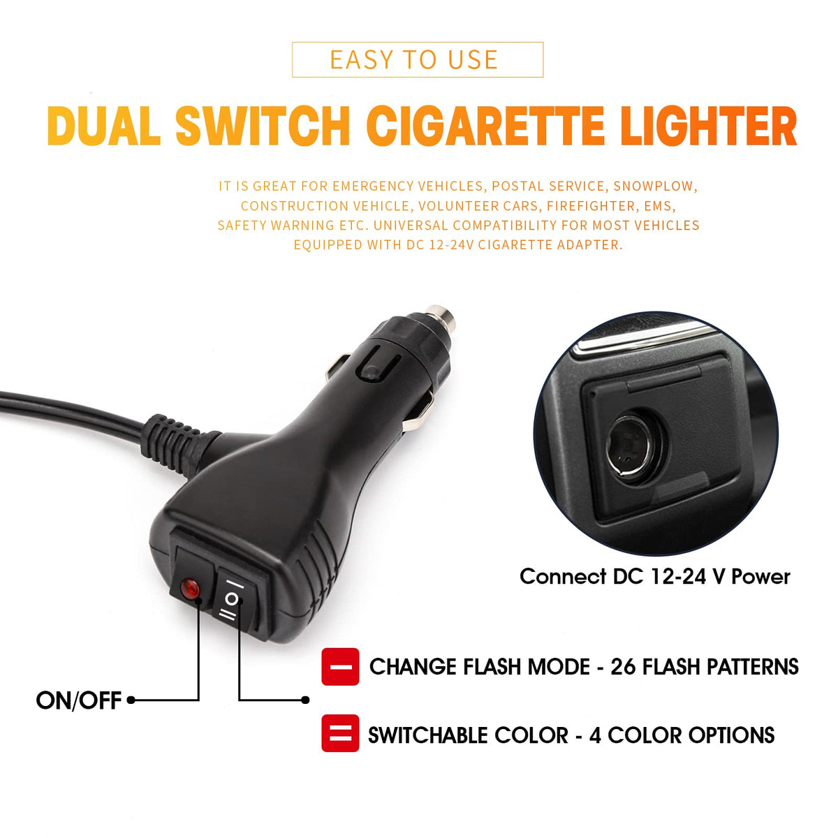 BooYu dual-switch controller and 16.5 ft cord for quick plug-and-play use