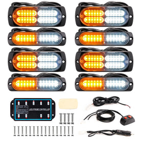 BooYu front view of grille-mounted strobe kit showing compact design and visibility benefit