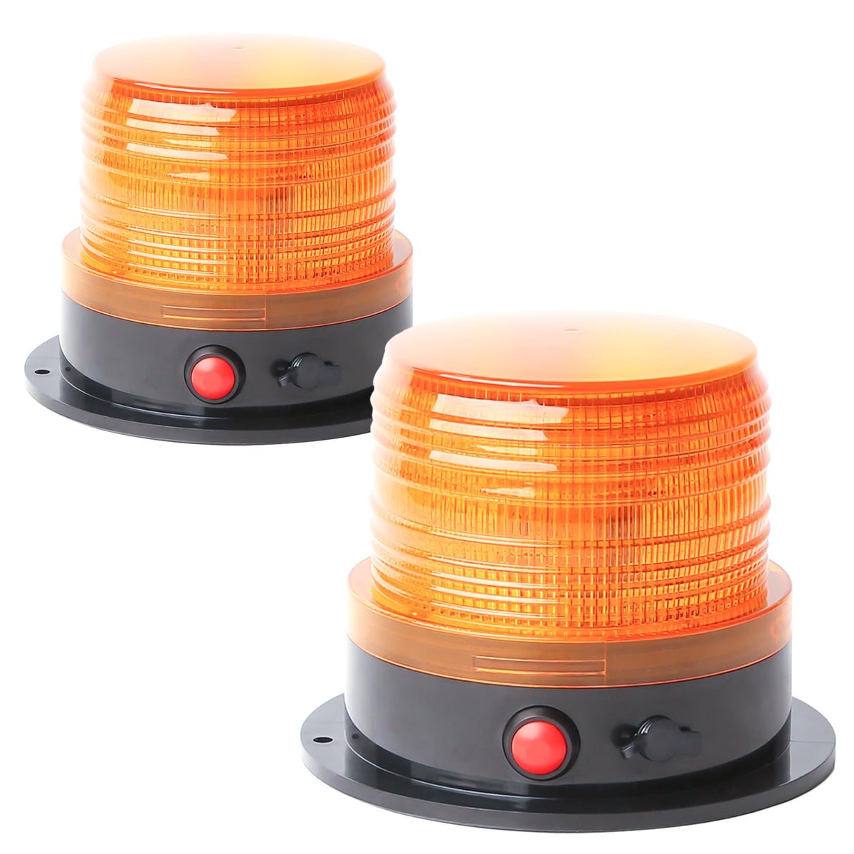 BooYu front view of dual amber beacons showing bright visibility benefit