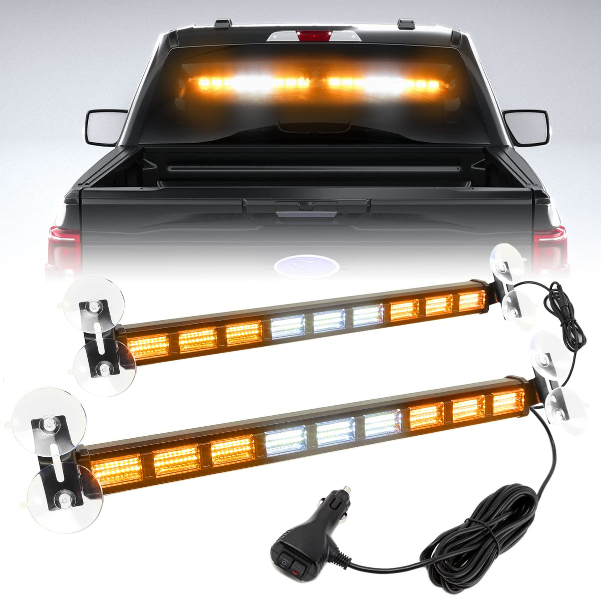 BooYu front view light bar showing bright multi-color LEDs for instant visibility