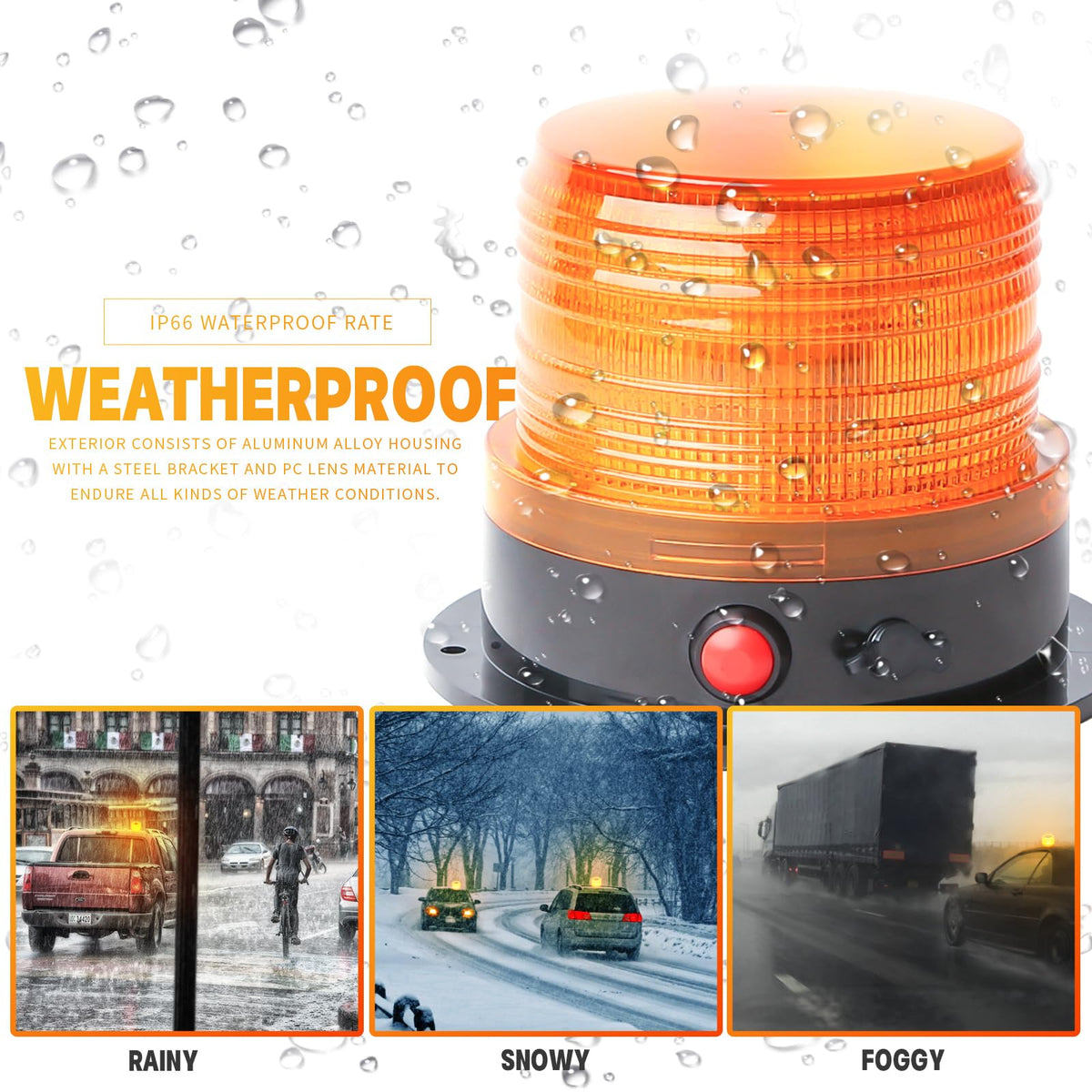BooYu beacon mounted on truck roof showing quick temporary installation benefit
