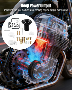BOQNZN parts installed on a VT1100C carburetor showing improved fuel flow