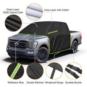 BORDAN adjustable windproof buckles fastened under truck, secures cover in strong winds