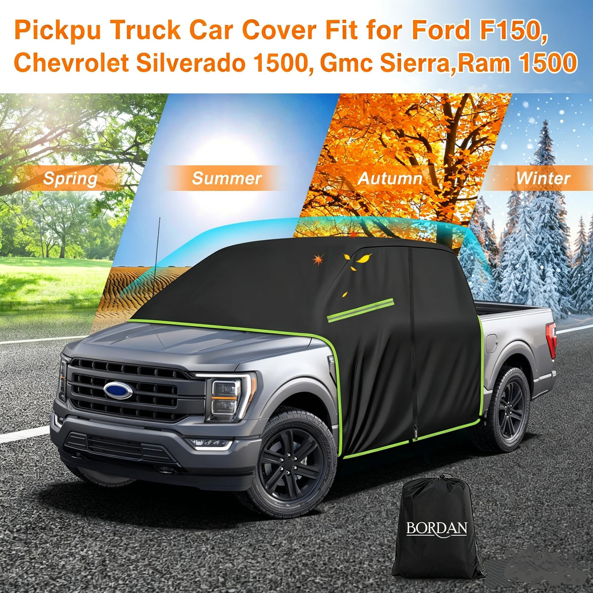 BORDAN folded cover with small storage bag, compact storage and transport benefit