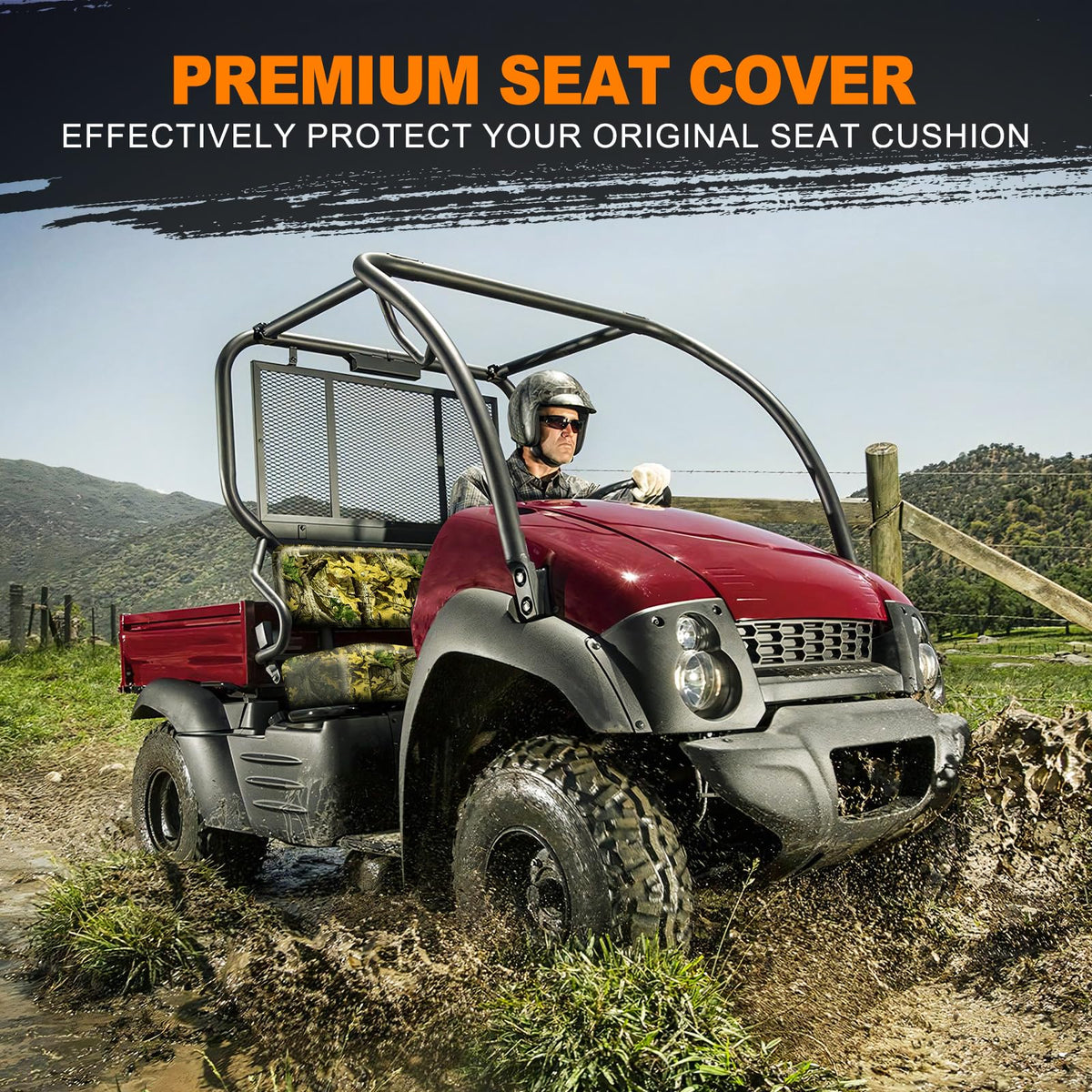 BORDAN mud beading on cover demonstrating waterproof protection benefit