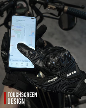 BORLENI gloves in use on motorcycle demonstrating better control and safety