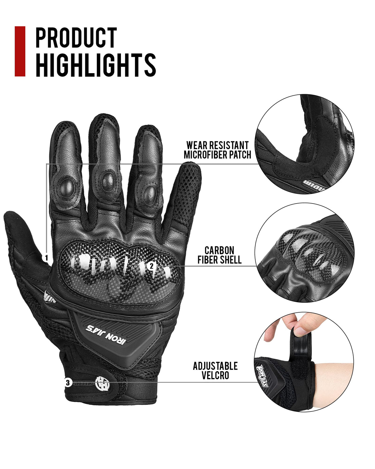 BORLENI gloves in use on motorcycle handlebars demonstrating real-world grip benefit