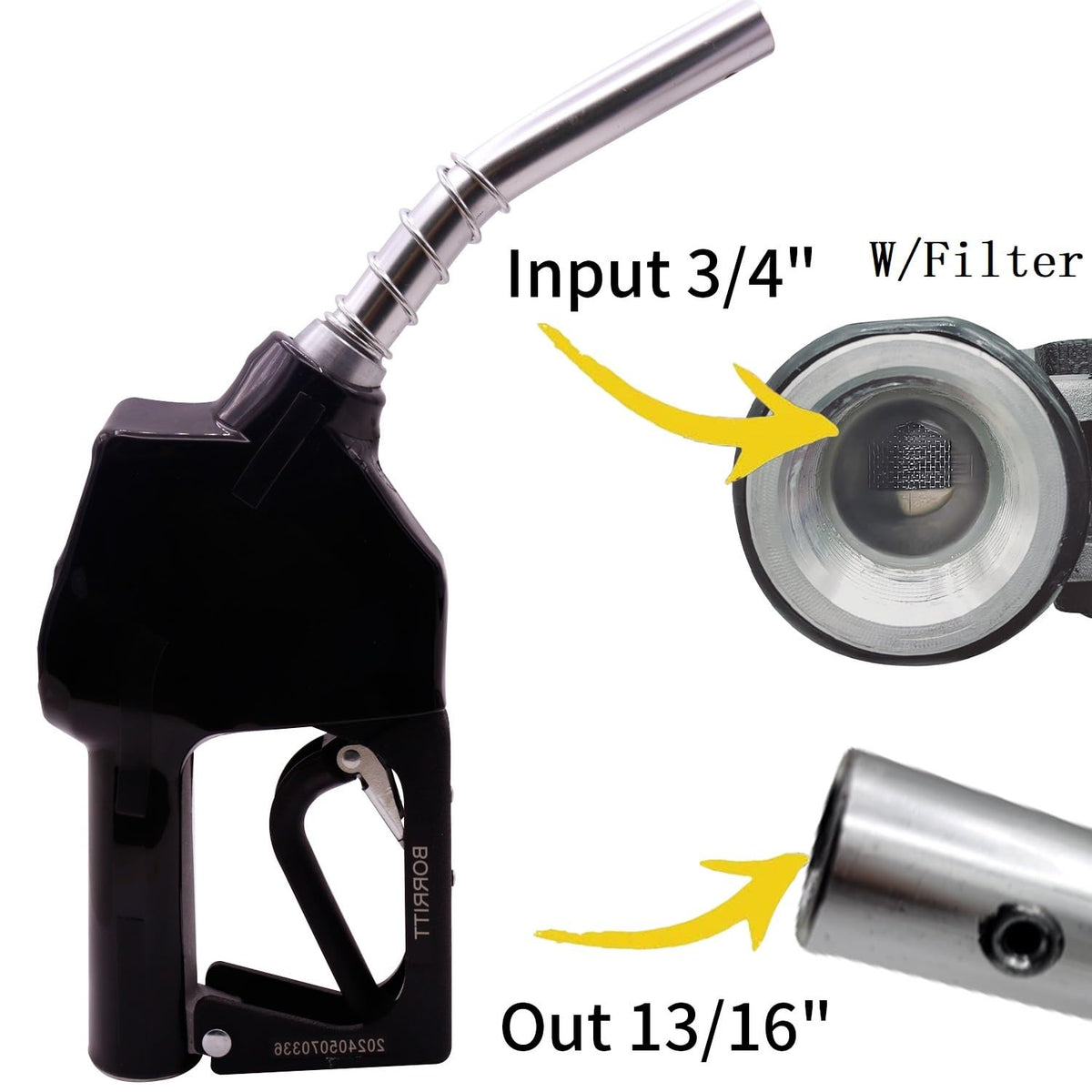 BORRITT handle detail with thermoplastic trigger and 3-notch hold-open clip benefit
