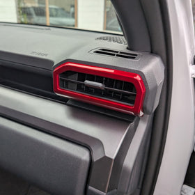 BORUIEN front view of dark red vent cover showing sleek finish and added style