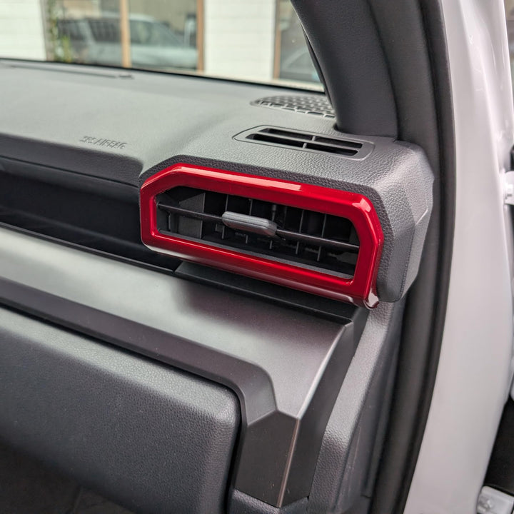 BORUIEN front view of dark red vent cover showing sleek finish and added style
