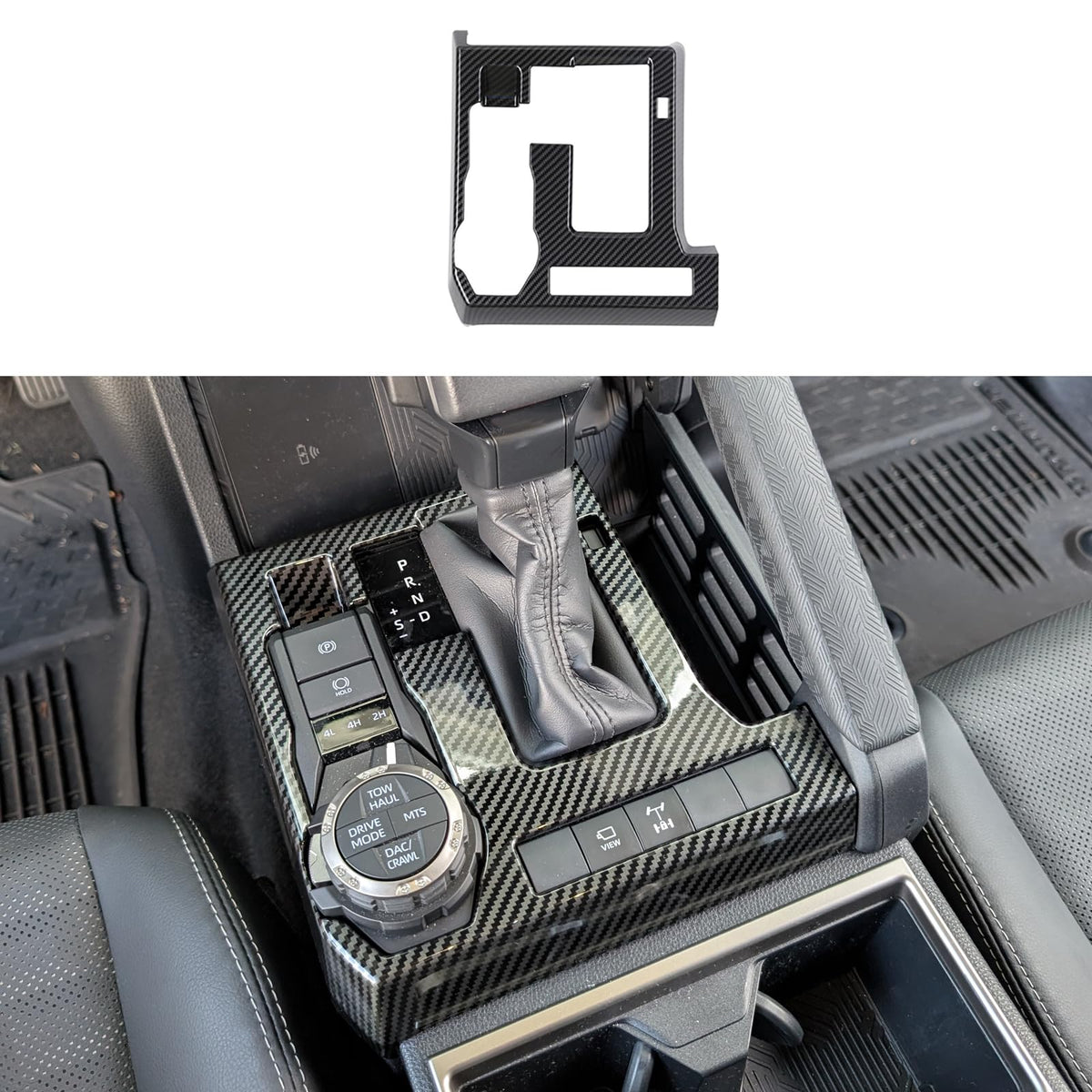 BORUIEN installed in Toyota center console showing seamless fit and improved cabin appearance