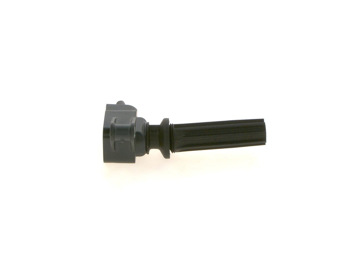 Bosch ignition coil installed in engine bay demonstrating direct-fit replacement ease