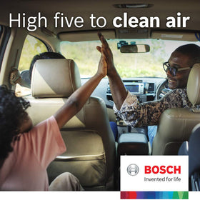 Bosch 6009C in a vehicle cabin setting illustrating cleaner air for passengers