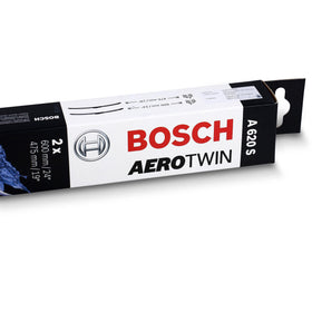 Close-up of Bosch AeroTwin dual rubber and graphite coating for smooth wipe