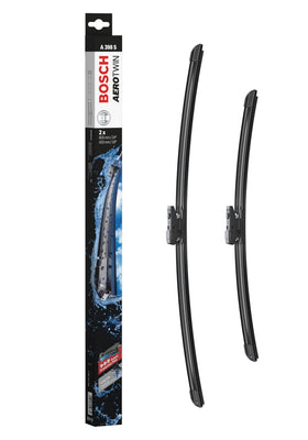Bosch AeroTwin front packaging showing model and sizes for quick identification