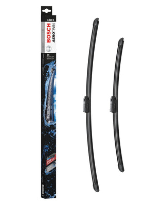 Bosch AeroTwin front packaging showing set of two and benefits