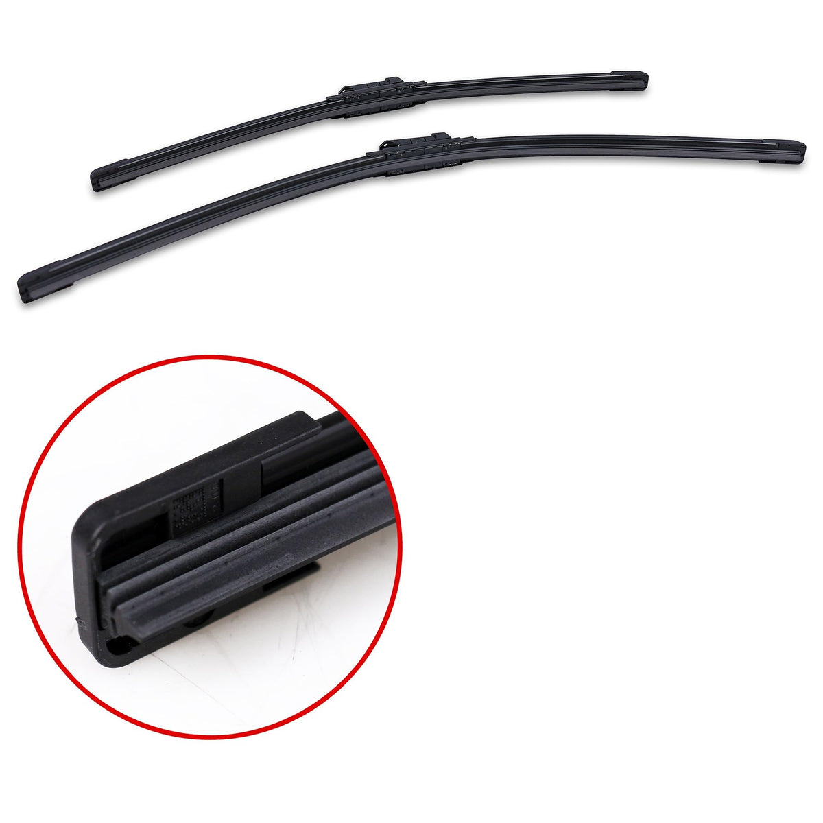 Detail of Bosch AeroTwin aerodynamic spoiler protecting springs and stability
