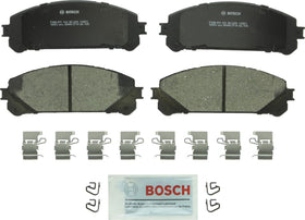 Bosch QuietCast BC1324 pad close-up showing ceramic friction and rust-resistant backing