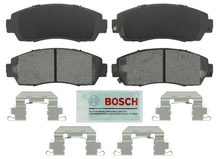 Bosch BE1089H front packaging showing complete axle pad kit with hardware benefit