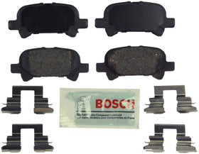 Bosch brake pads BE828H front packaging showing kit and benefits