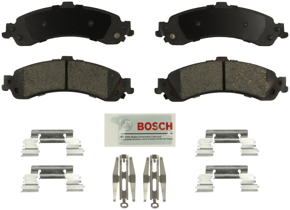 Bosch rear brake pad set front packaging showing contents and clear labeling for easy fit verification