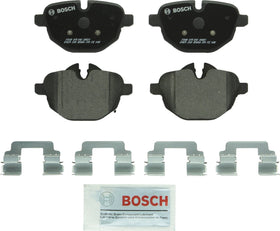 Bosch BP1473 rear packaging showing complete pad set and hardware, Bosch quiet operation