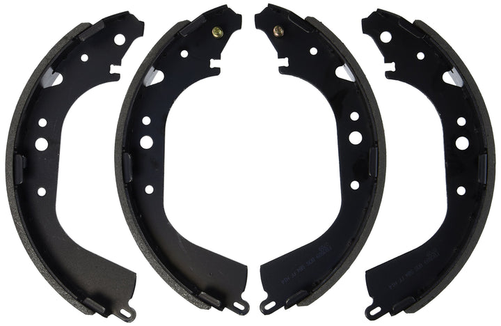 Bosch BS589 rear brake shoes front view showing bonded linings and precise fit