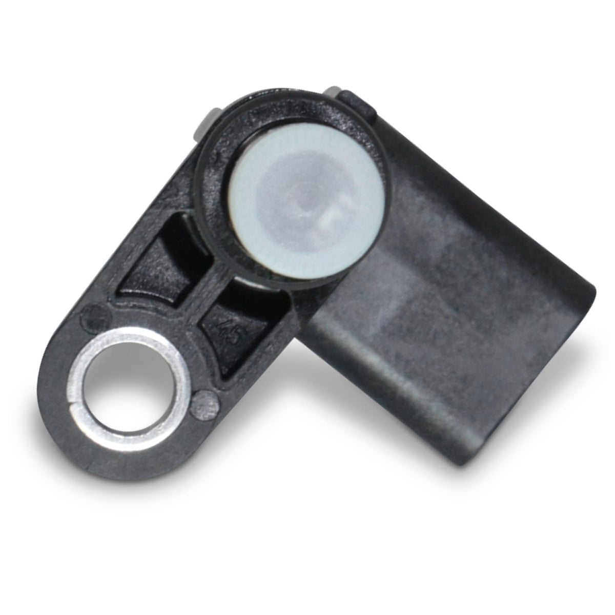 Bosch camshaft sensor mounting flange detail highlighting twist-insensitive mounting benefit