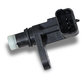 Bosch camshaft sensor packaging and label showing OE part verification benefit