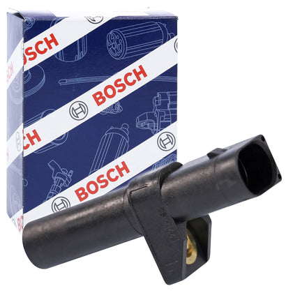 Bosch crankshaft sensor front view showing robust housing and precise fit