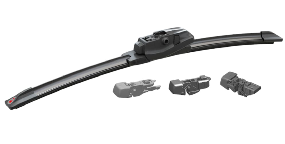 Bosch EVO16 installed on windshield, consistent contact for clear visibility