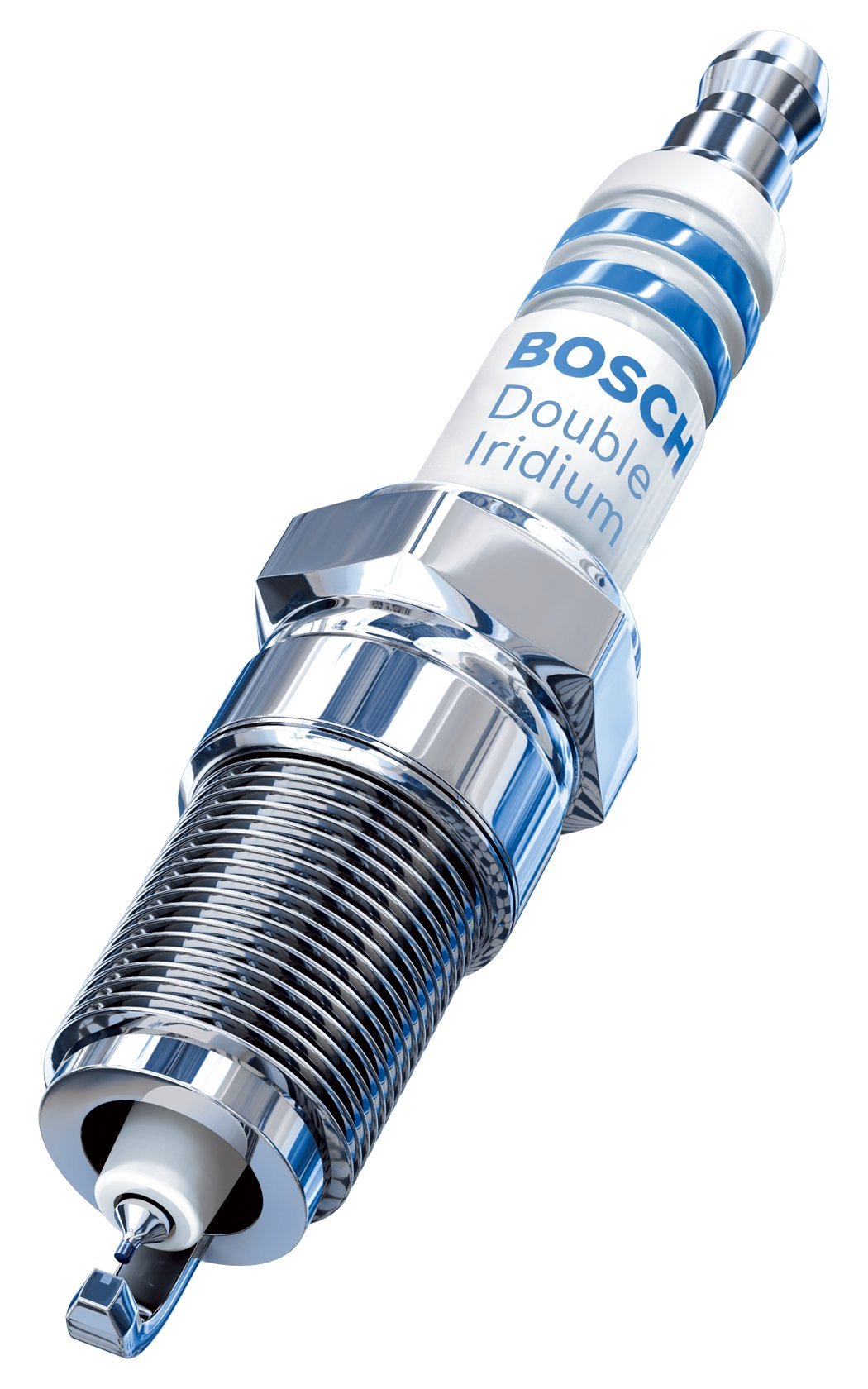 Bosch front packaging showing pack of four plugs with clear product ID and benefit