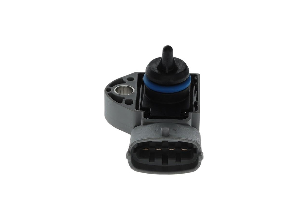 Bosch fuel pressure sensor front view showing durable housing and precise fit