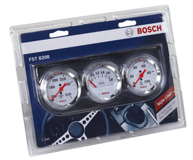 Bosch installed triple gauges in a dashboard delivering a polished look and accurate monitoring