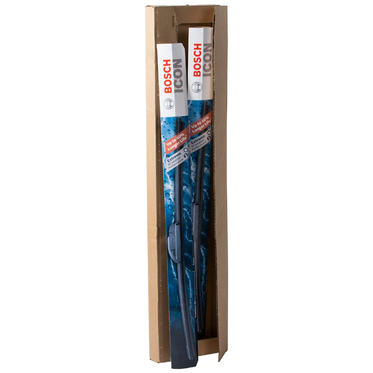 Bosch ICON beam edge close-up highlighting fx dual rubber for longer-lasting wipe