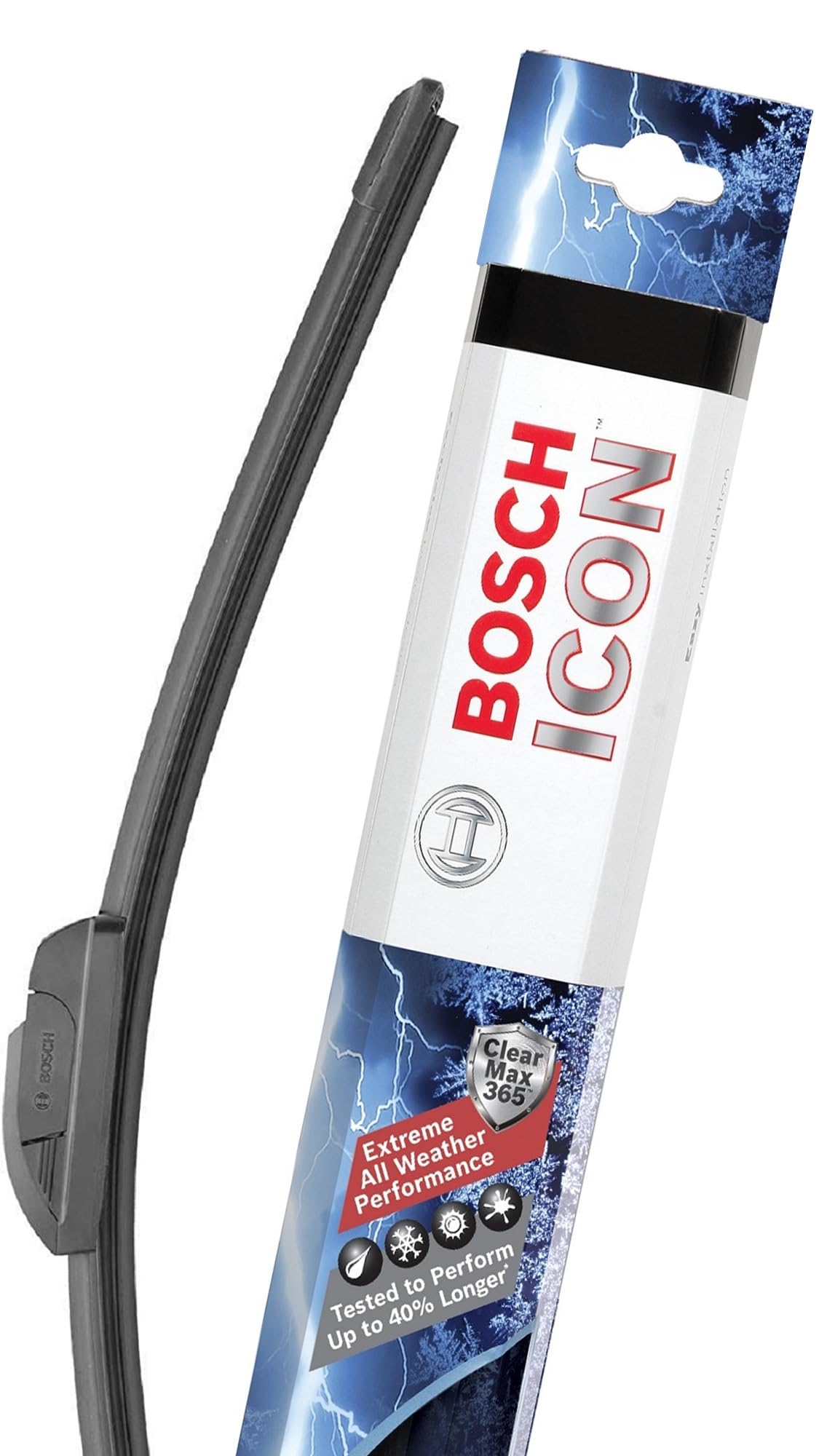Detail of Bosch ICON asymmetrical spoiler and DynamicFit arch providing stable contact