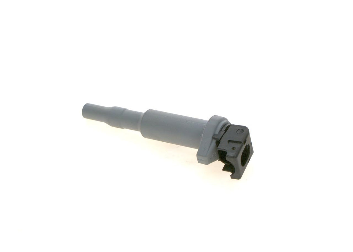 Bosch ignition coil front view showing housing and label for reliable replacement
