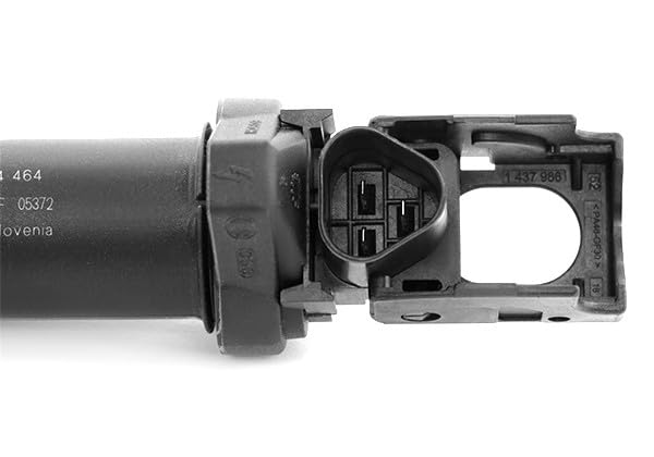 Bosch ignition coil next to ruler for scale, Bosch ensures correct OEM dimensions