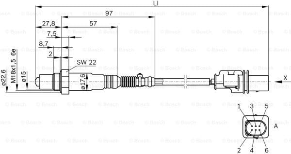 Bosch lambda sensor installed under vehicle showing proper orientation and fitment