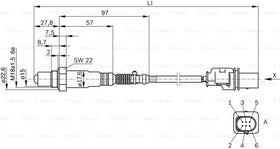 Bosch lambda sensor installed under vehicle showing proper orientation and fitment