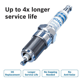 Bosch-installed spark plug with car starting smoothly showcasing durable performance