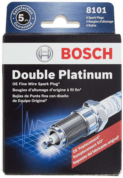 Bosch 8101 pack front view showing four plugs and brand, ensuring correct part selection
