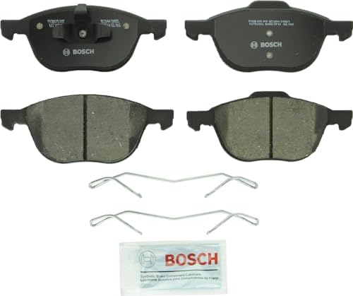 BOSCH QuietCast pad close-up of ceramic friction surface highlighting low-dust performance