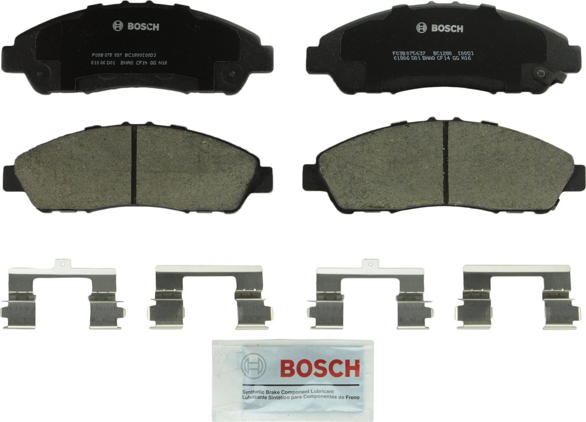 Bosch QuietCast BC1280 front packaging showing brand and fitment for quick identification and confidence