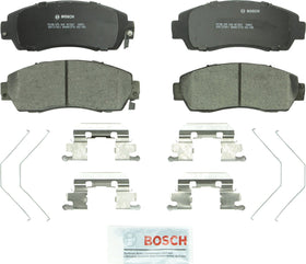 Bosch QuietCast BC1521 front packaging showing complete axle pad set and hardware