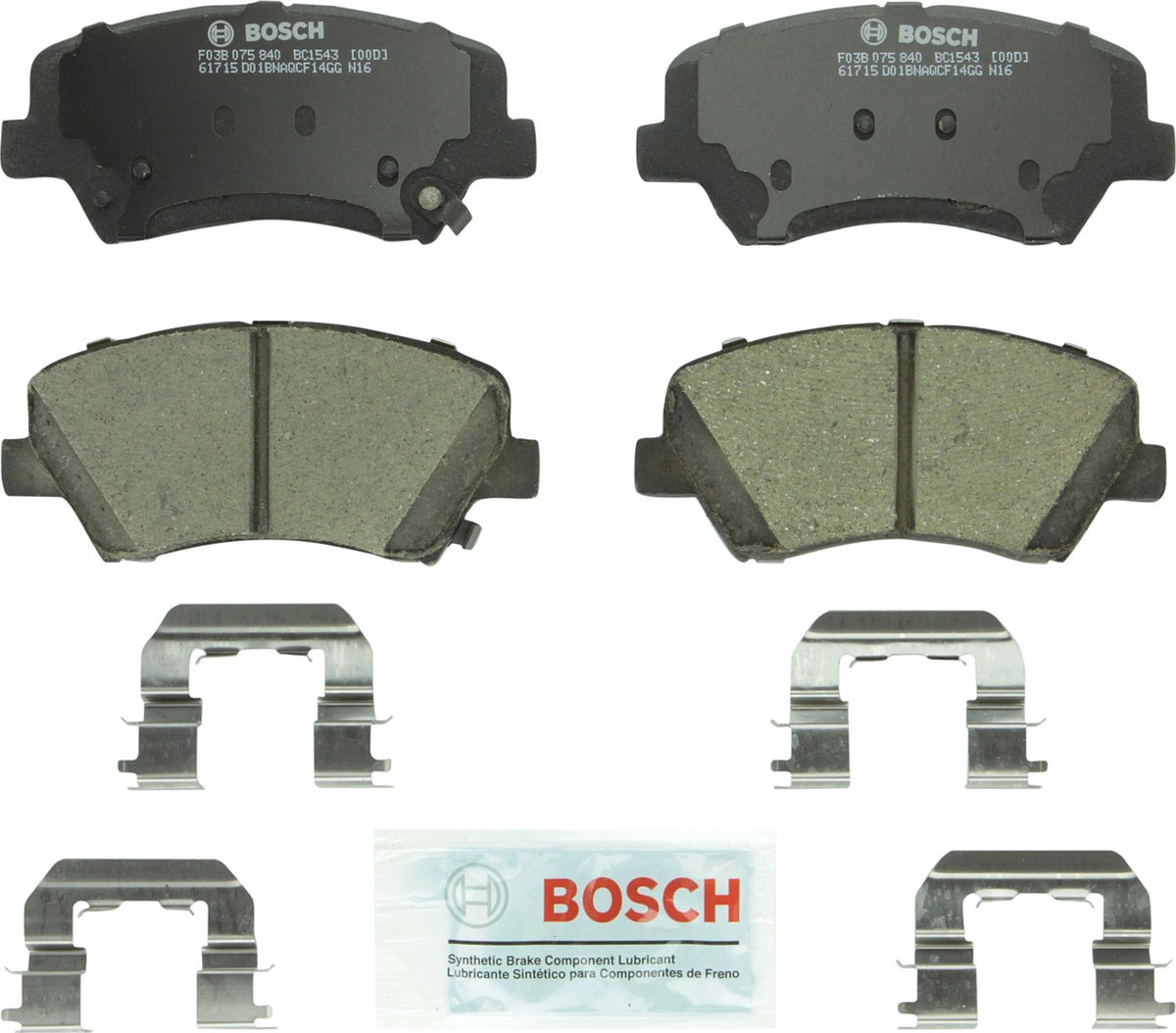 Bosch QuietCast BC1543 front packaging showing product and compatibility, ensuring correct fit