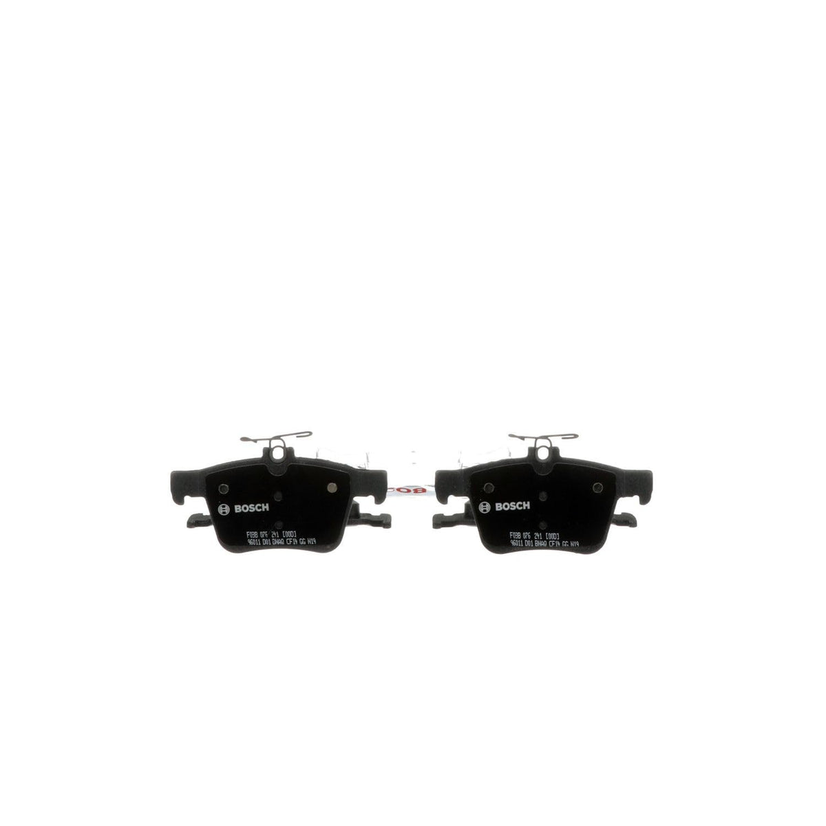 Bosch QuietCast BC1761 rear pads packaging showing brand and quiet, low-dust benefit