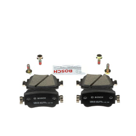 Bosch QuietCast BC1779 installed on rotor demonstrating quiet braking benefit
