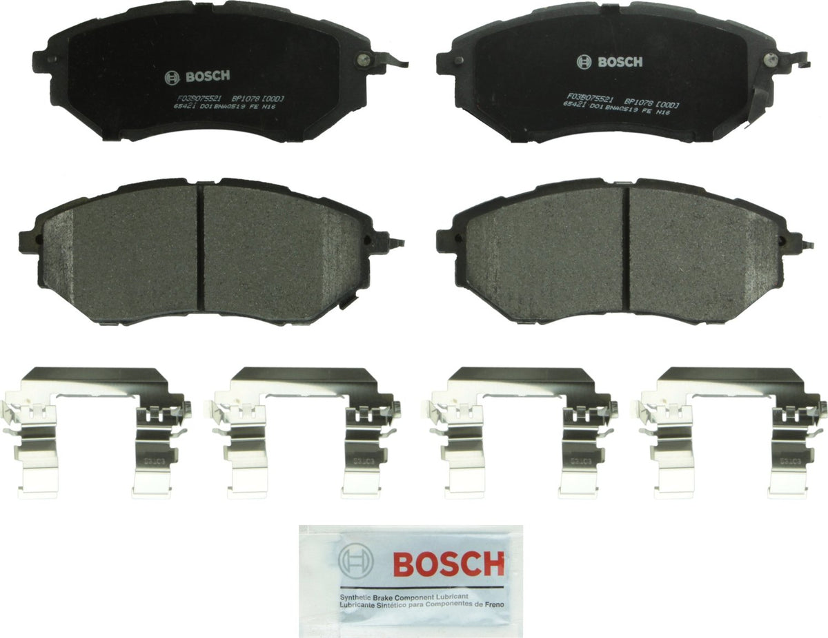 Bosch QuietCast BP1078 front packaging showing contents and easy-install benefits