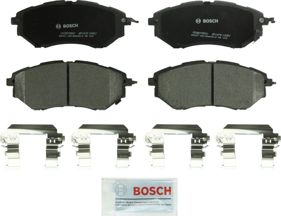 Bosch QuietCast BP1078 front packaging showing contents and easy-install benefits